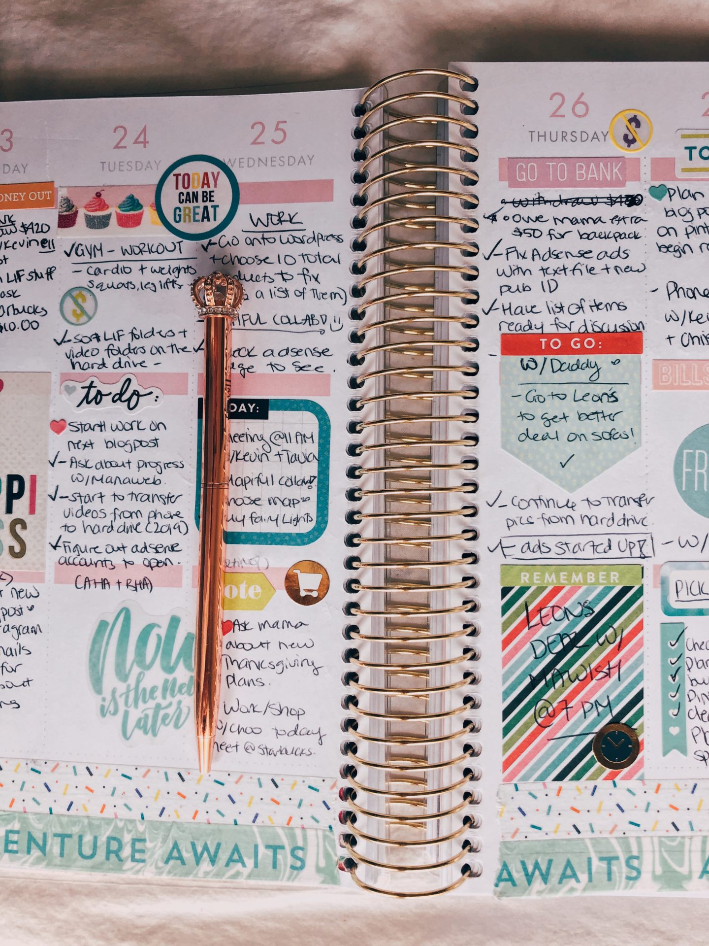 open agenda, happy planner